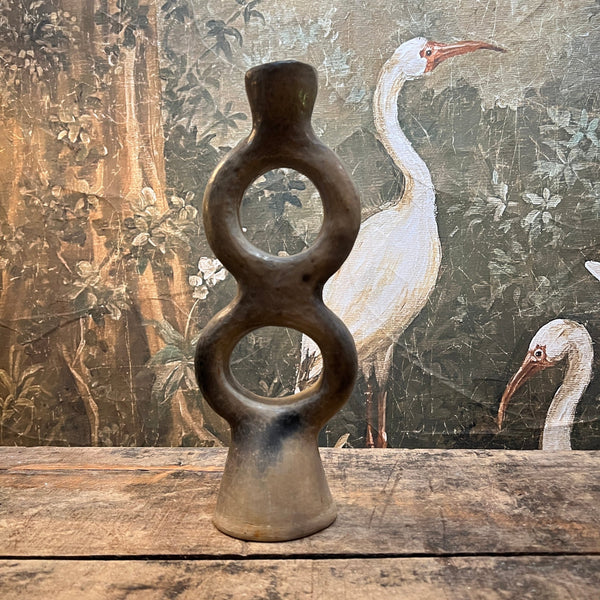 Berber clay candle holder