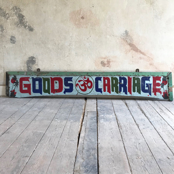 Vintage Indian 'Goods' Sign