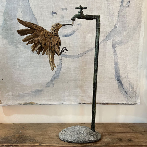 Thirsty Hummingbird Sculpture