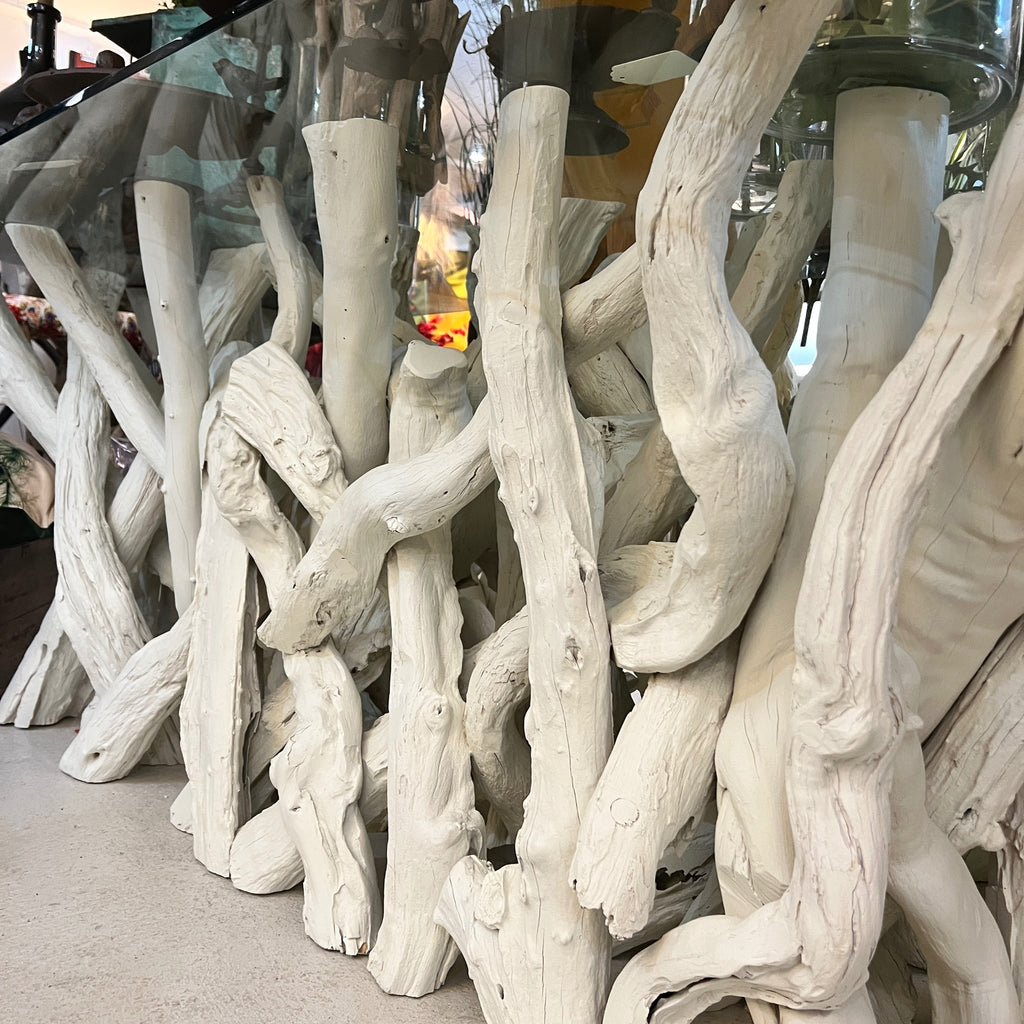 Bleached Driftwood Dining Table Base 200cm x 65cm to Seat 10-12