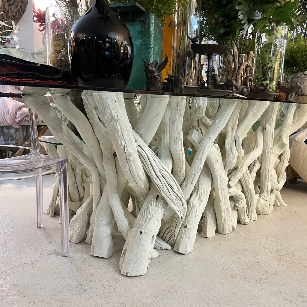 Bleached Driftwood Dining Table Base 200cm x 65cm to Seat 10-12