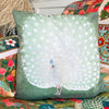Green Velvet Peacock cushion