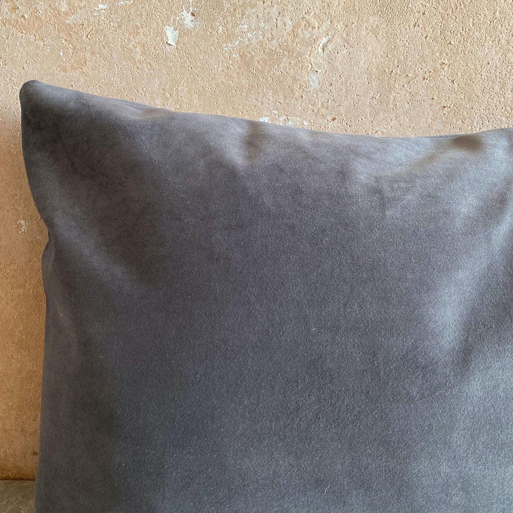 BOUTIQUE Grey Velvet Cushion