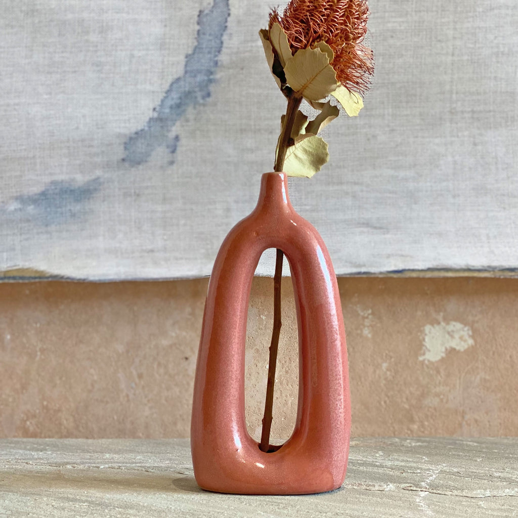 Baldrian Dusky Pink Deco Vase H24.5cm