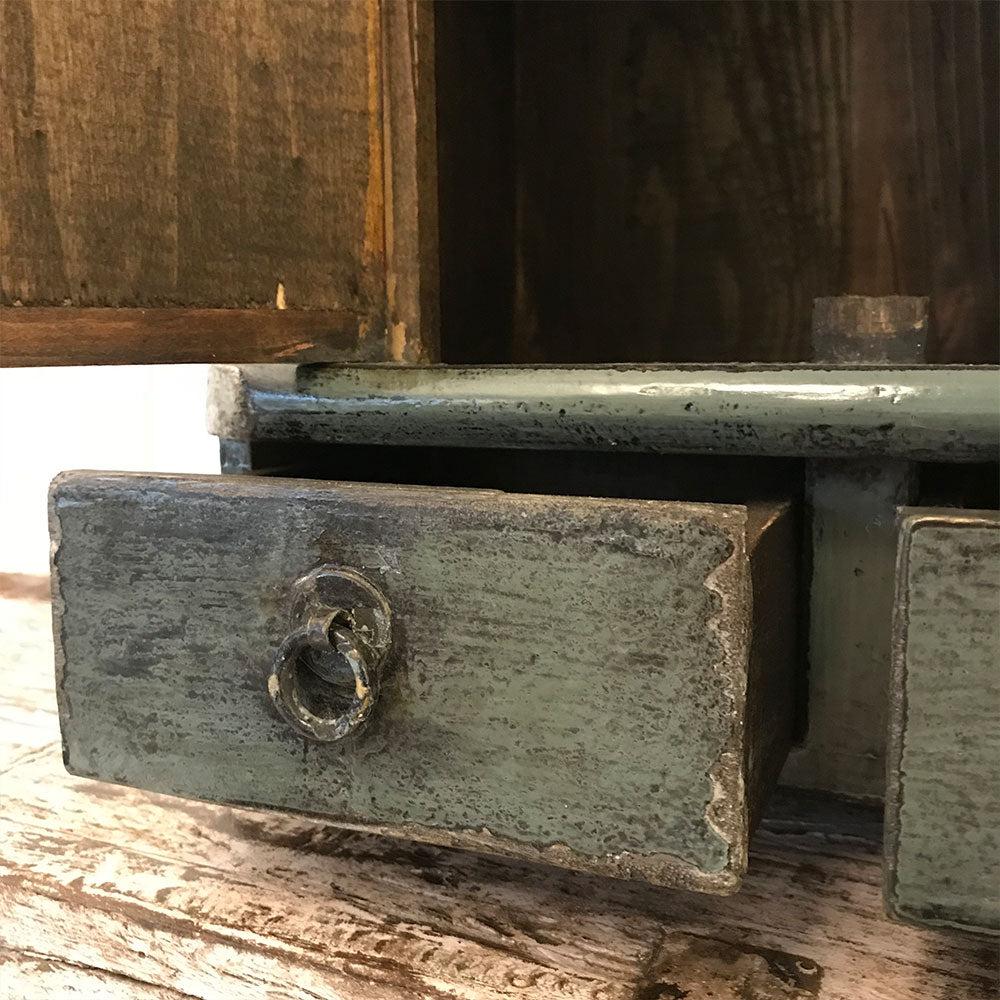 Deep Teal Lacquered Mini Cabinet A