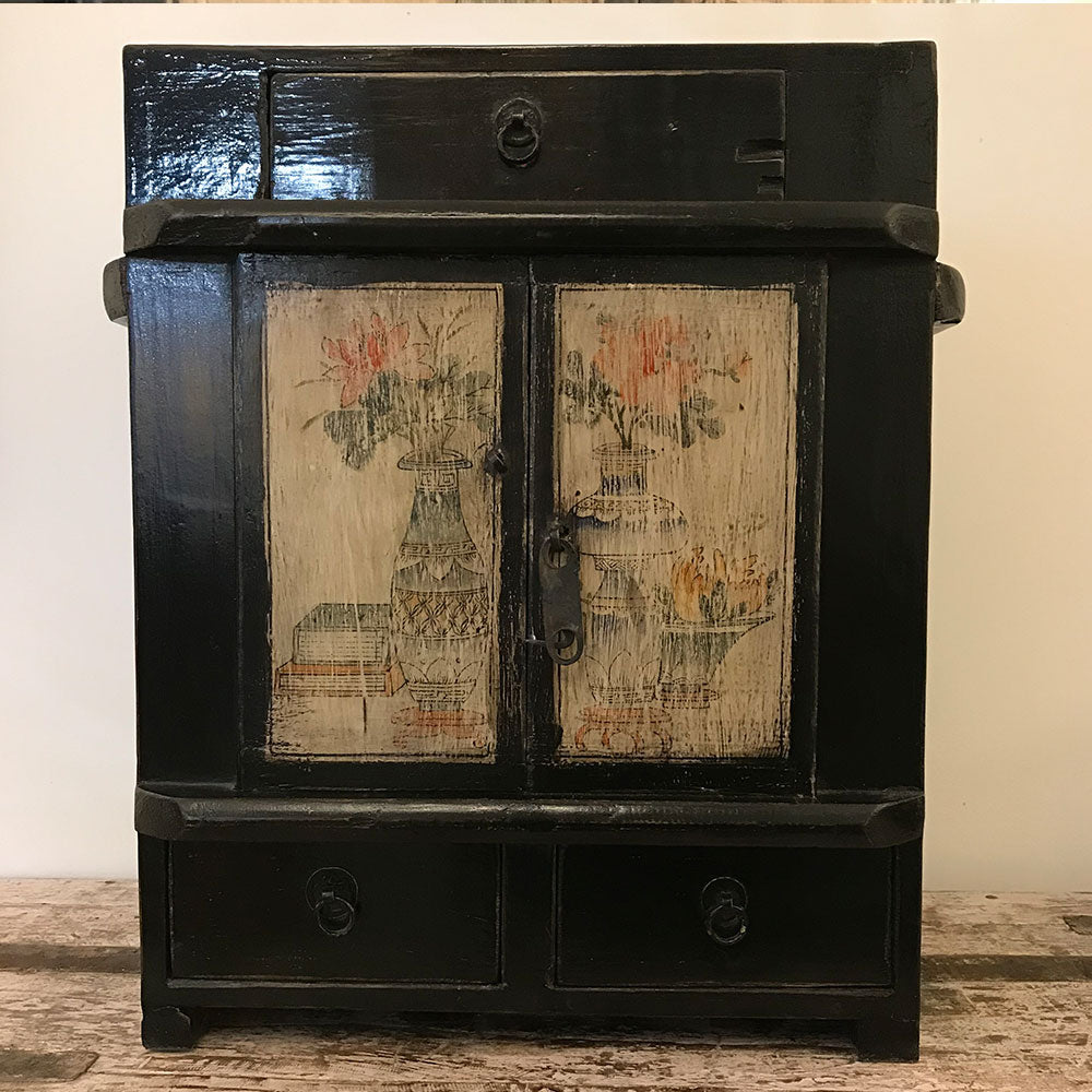 Black Lacquered Mini Cabinet B