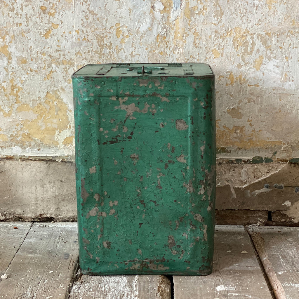 Vintage Green Lidded Storage Container