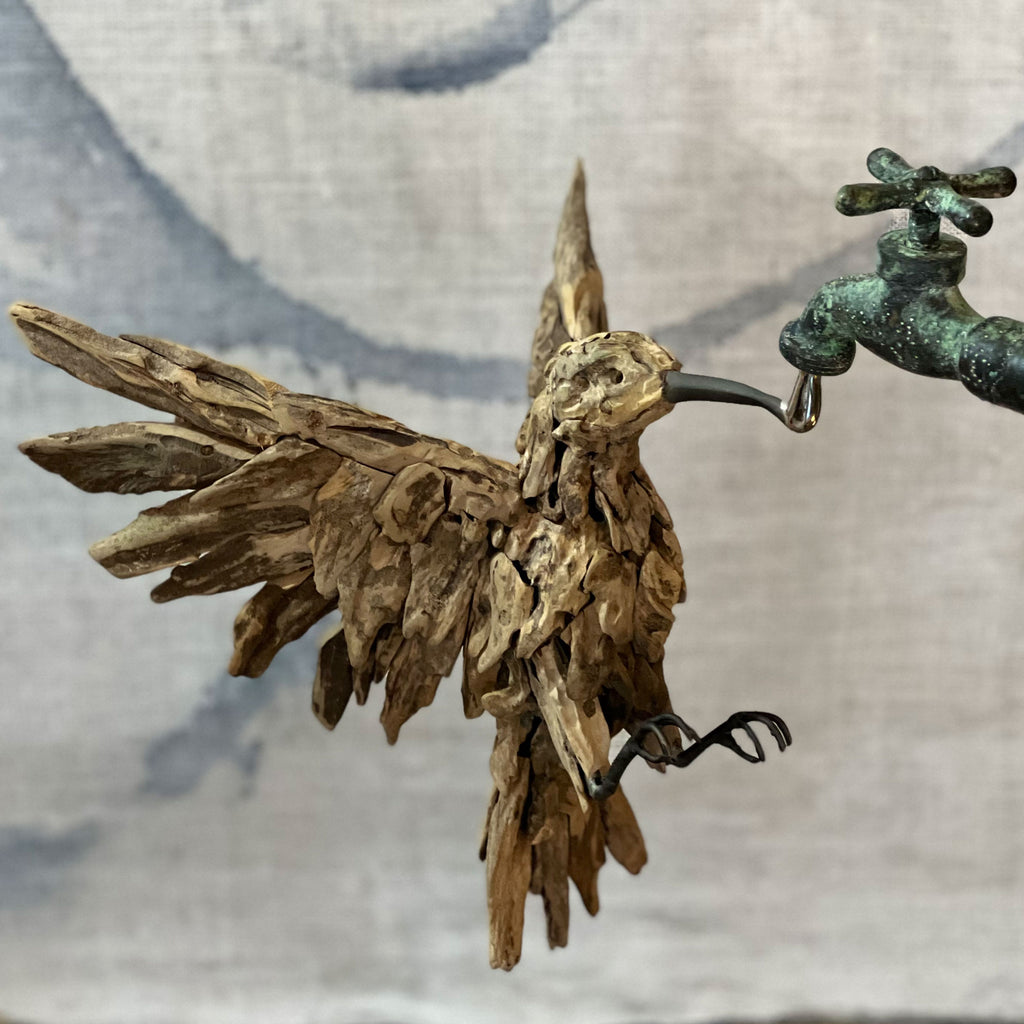 Thirsty Hummingbird Sculpture