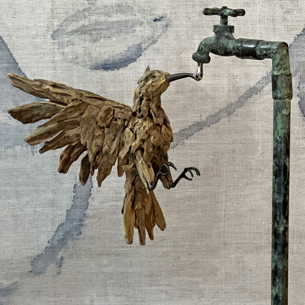 Thirsty Hummingbird Sculpture