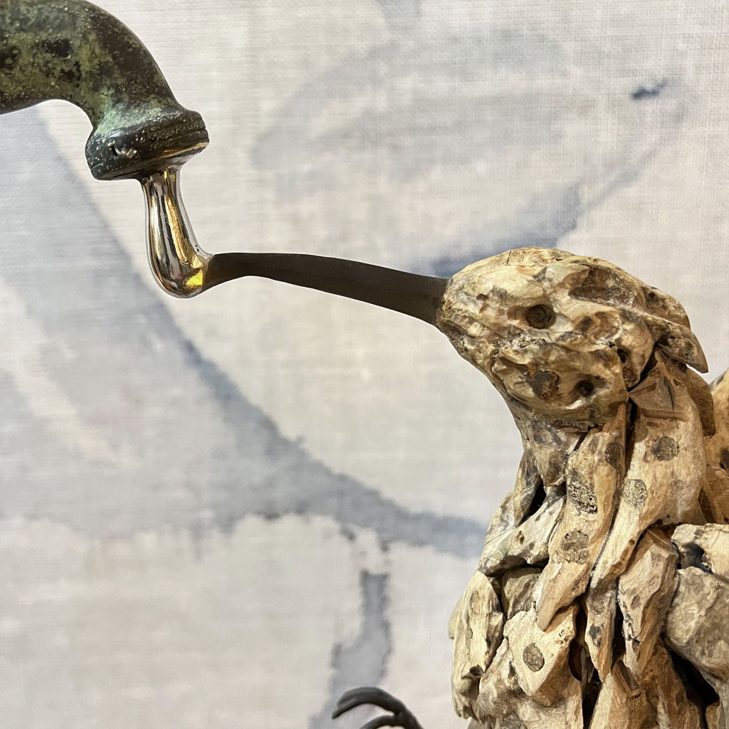 Thirsty Hummingbird Sculpture