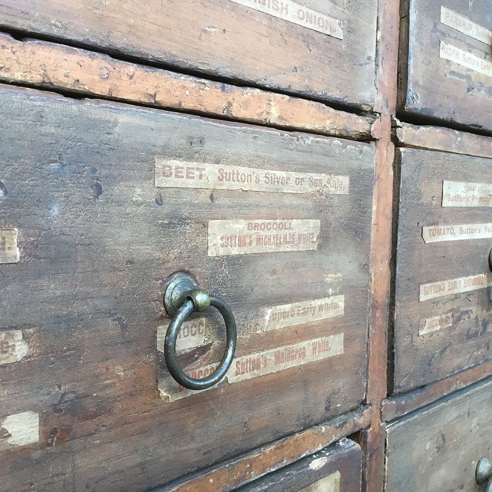 Stunning Vintage Large Bank of Drawers