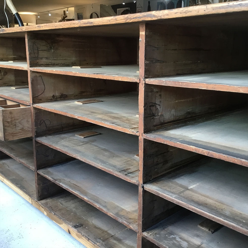 Stunning Vintage Large Bank of Drawers