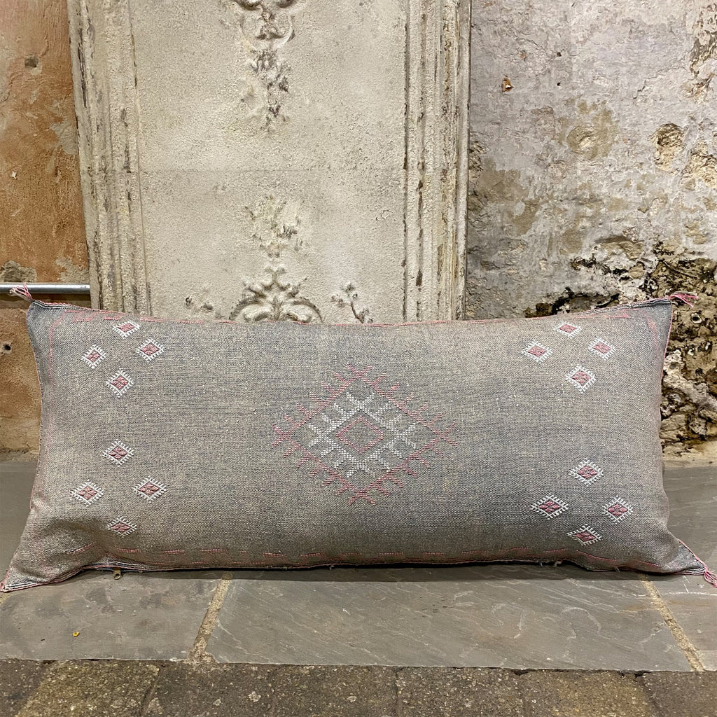 Gris Cacti Silk Cushion 45cm x 100cm