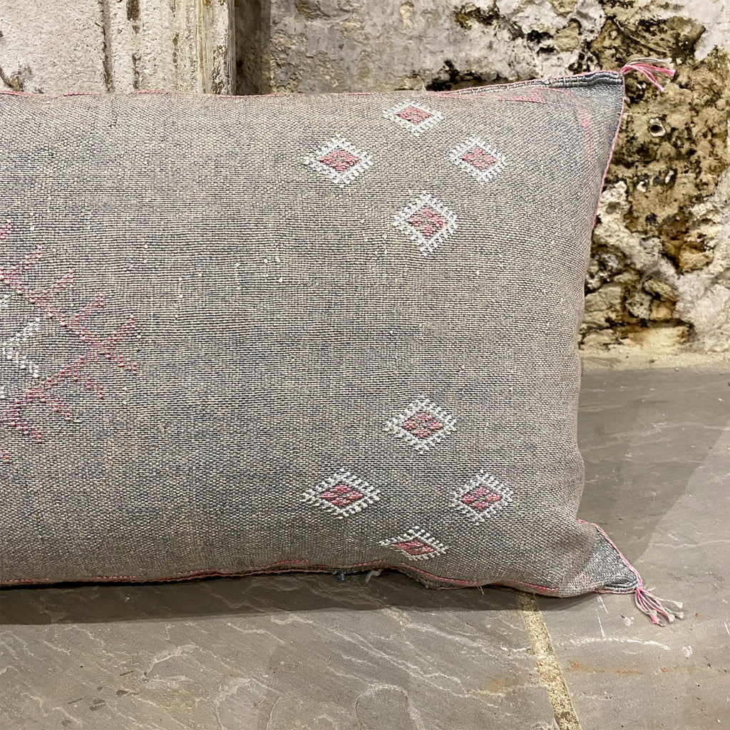 Gris Cacti Silk Cushion 45cm x 100cm