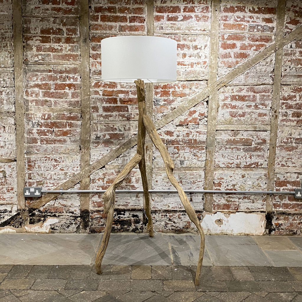 Natural Driftwood Tripod Floor Lamp