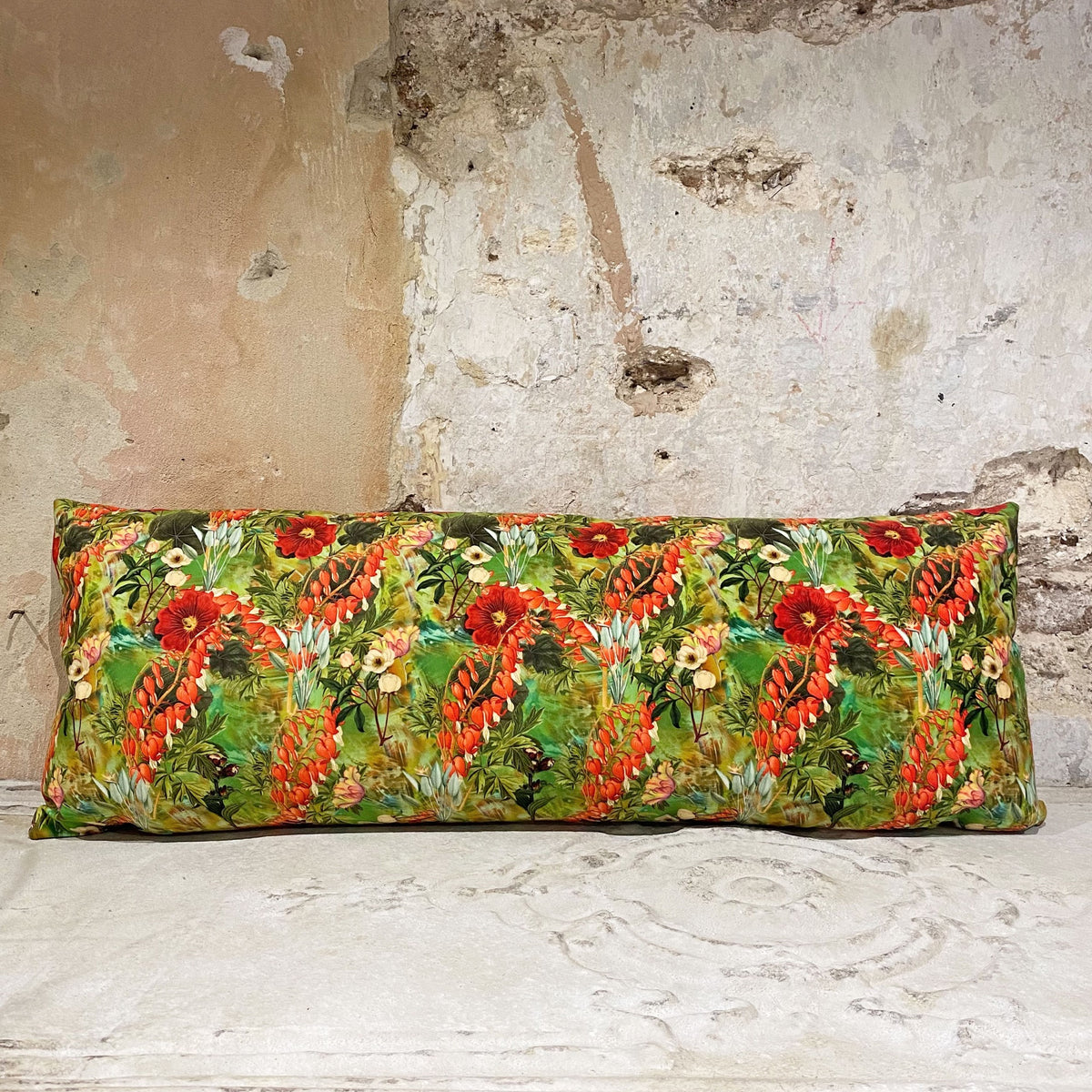 RED POPPY Cushion Cover 40cm x 100cm Doris Brixham