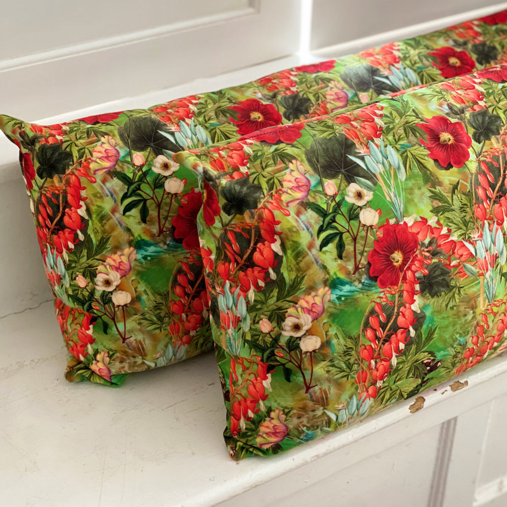 RED POPPY Cushion 40cm x 80cm