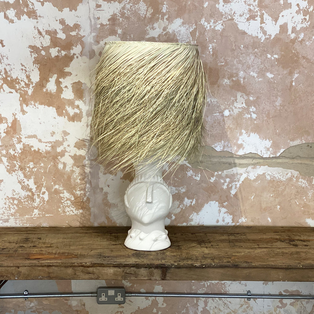 Handmade Clay Face Table Lamp