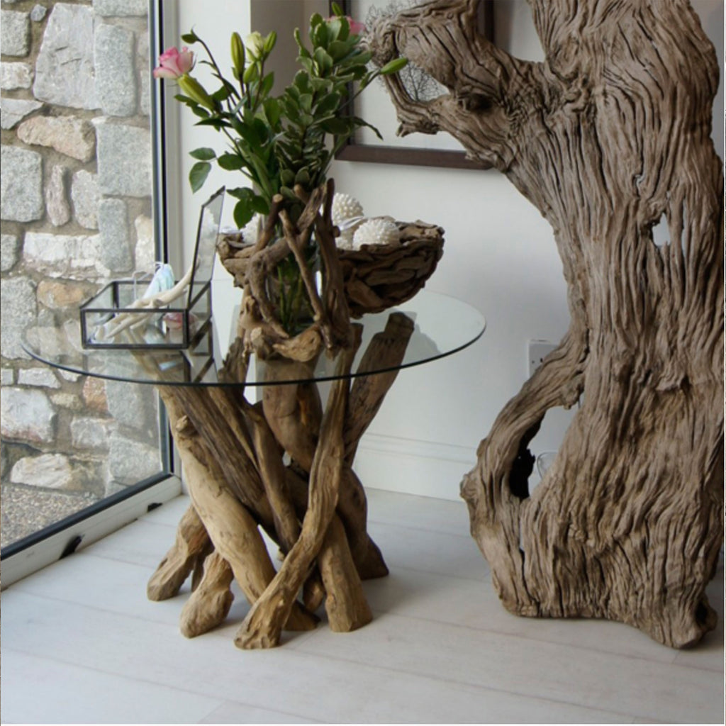 H40cm Driftwood Round Coffee Table